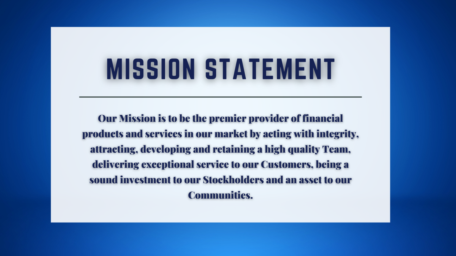 Mission Statement First Kansas Bank